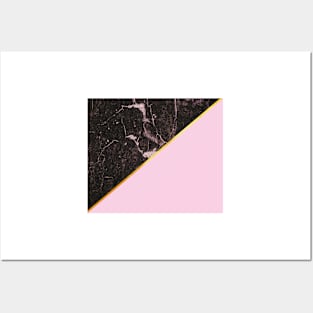 Pink and gold abstract, marble Posters and Art